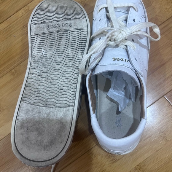 Soludos White Ibiza Platform Sneakers Size 8 - Picture 5 of 6